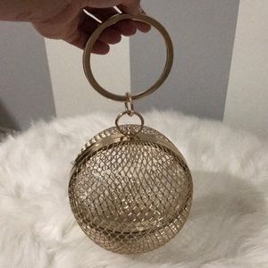 Round Gold Metal Clutch